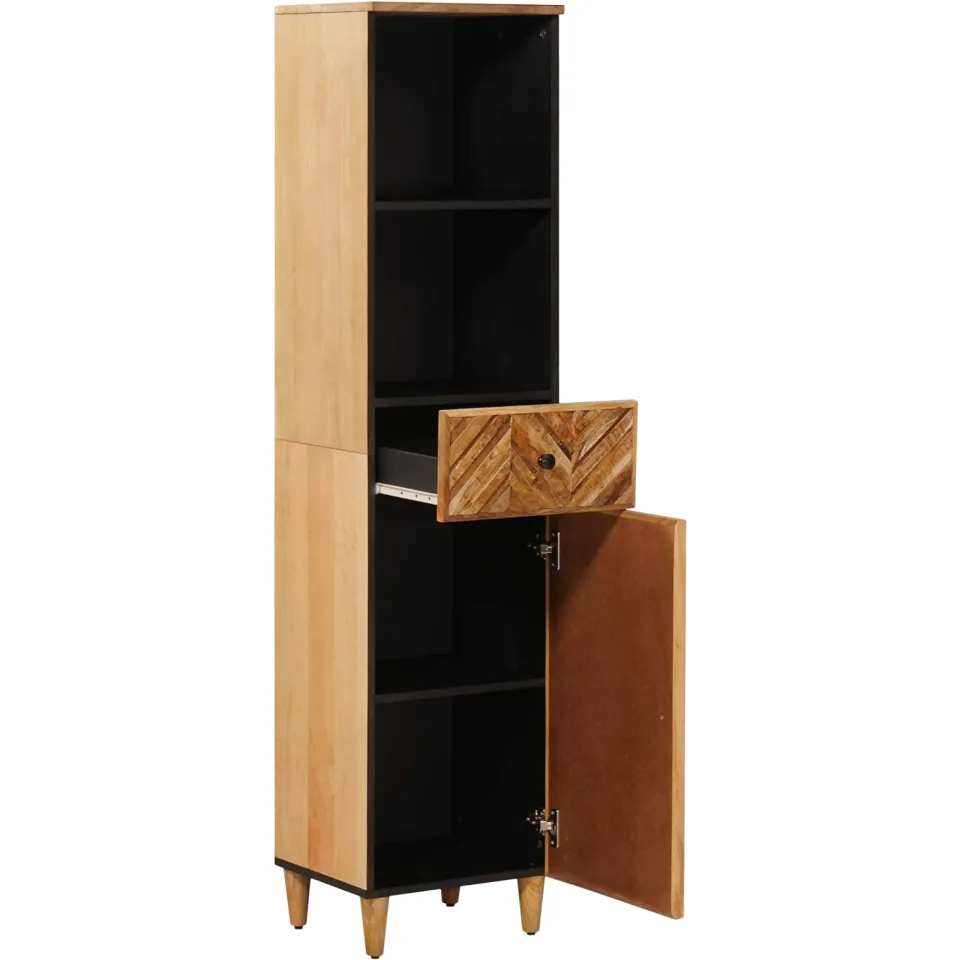 vidaXL Badkamerkast Bruin 38 x 33,5 x 160 cm Massief Mango Hout, foto 2