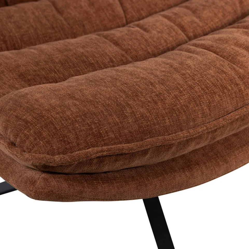 WOOOD Kube Draaifauteuil Met Hocker - Chenille stof - Naturel, foto 7