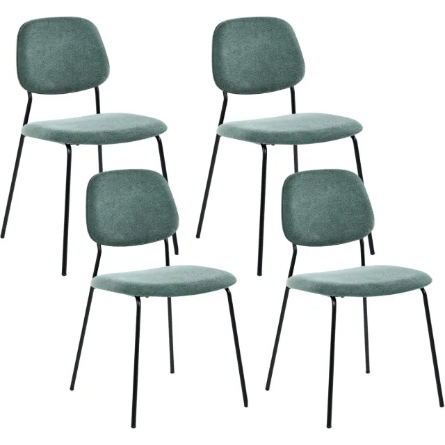 Beliani RILEY - Set van 4 eetkamerstoelen - Groen - Polyester