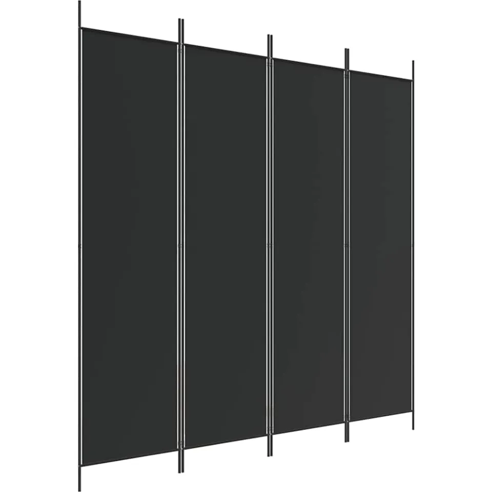 vidaXL Kamerscherm met 4 panelen 200x200 cm stof zwart, foto 4