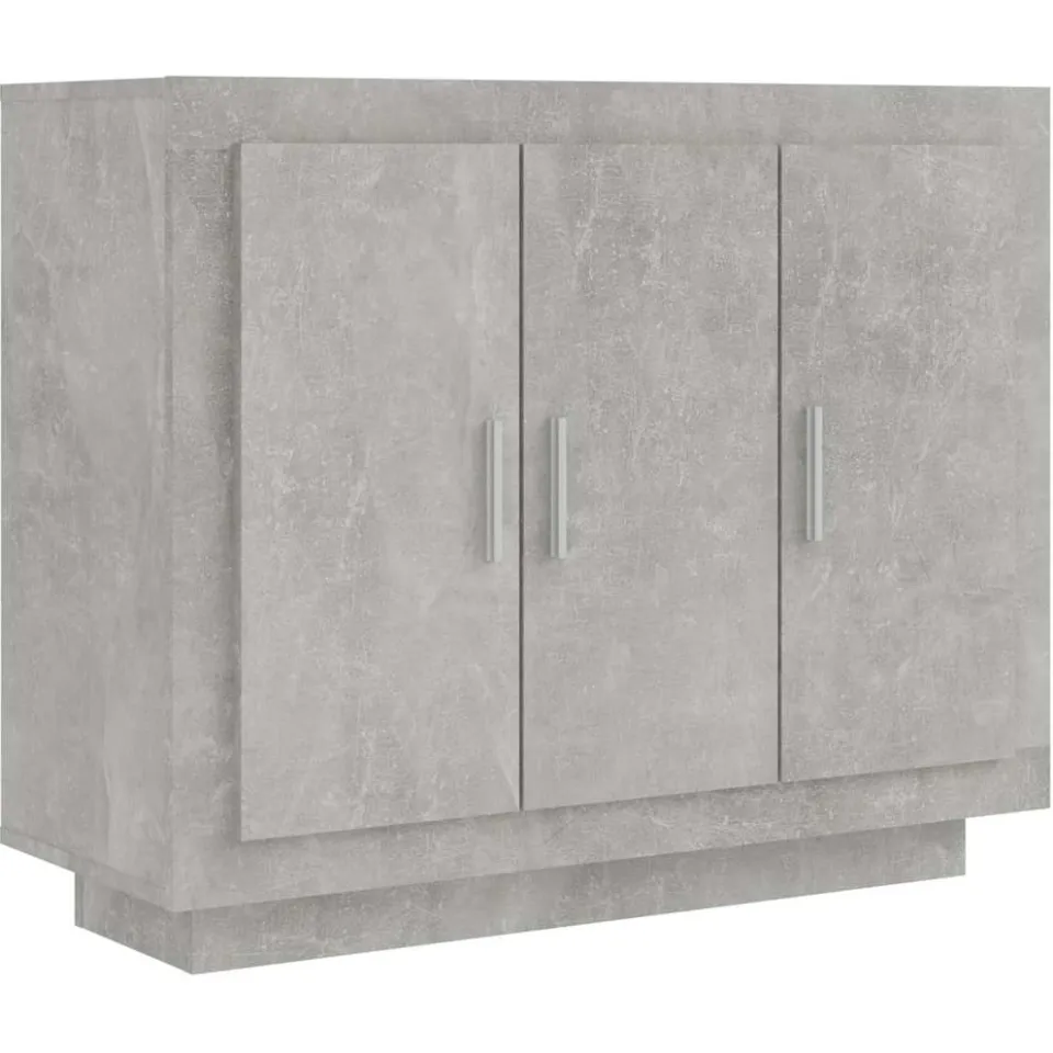 vidaXL Dressoir 92x35x75 cm bewerkt hout betongrijs grijs