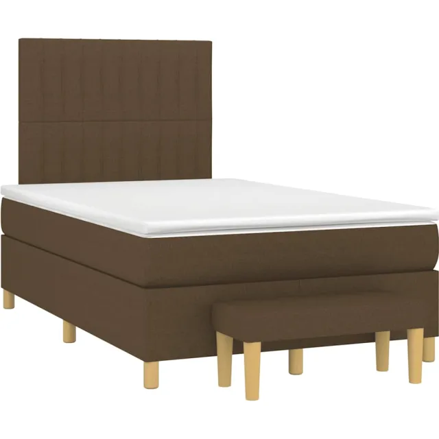 vidaXL Boxspring met matras stof donkerbruin 120x190 cm bruin