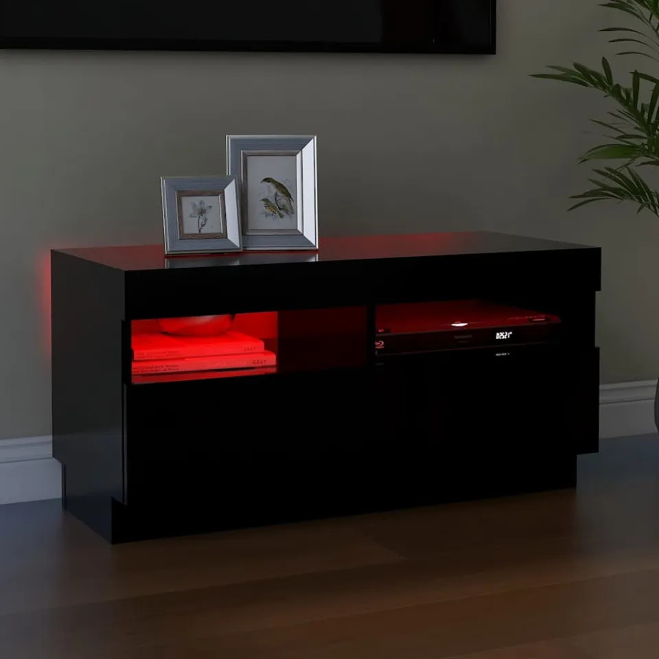 vidaXL Tv-meubel met LED-verlichting 80x35x40 cm zwart, foto 4