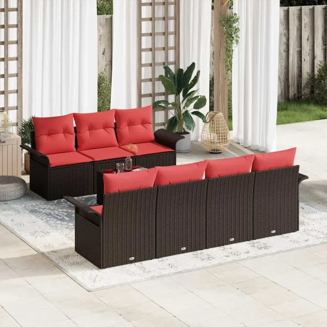 vidaXL Tuin Sofa Set 8 st Bruin poly rattan, foto 2