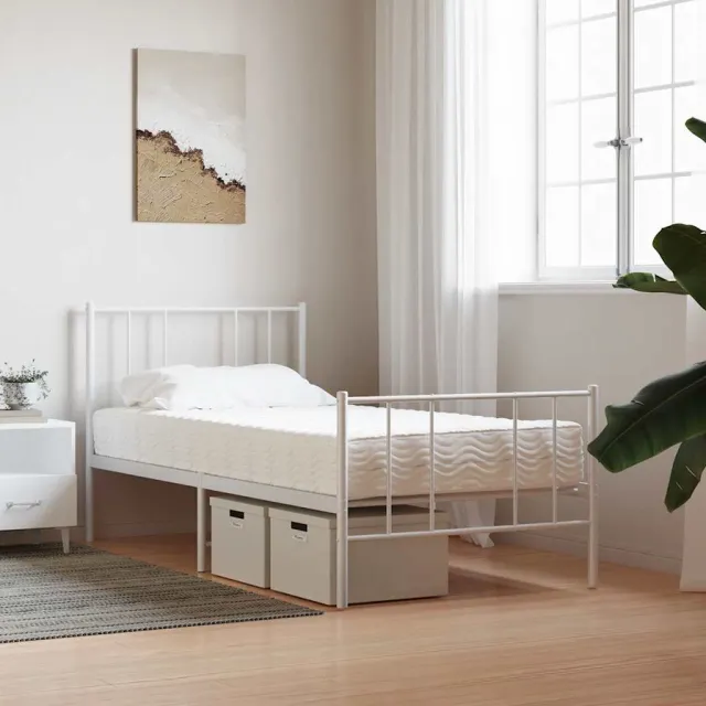vidaXL Schuimmatras hardheid H2 H3 100x220 cm wit