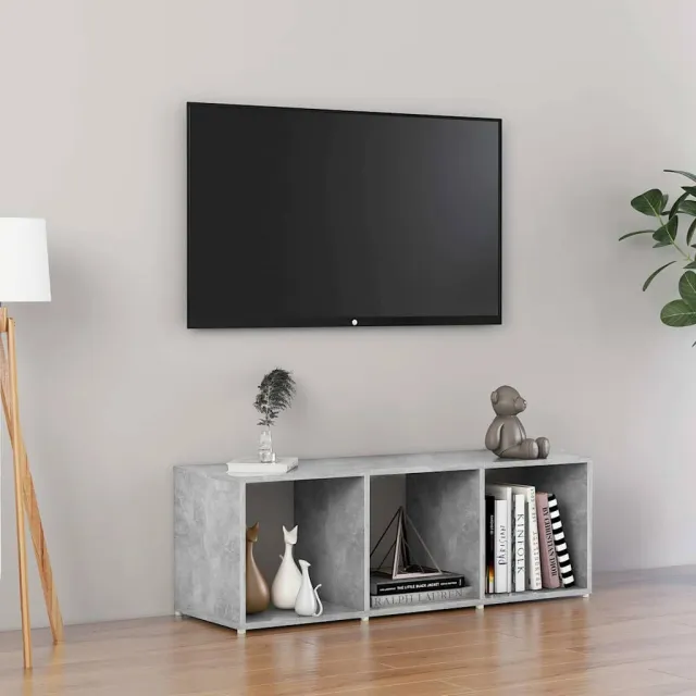vidaXL Tv-meubel 107x35x37 cm bewerkt hout betongrijs grijs, foto 2