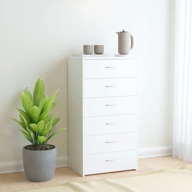 vidaXL Dressoir met 6 lades 50x34x96 cm bewerkt hout wit
