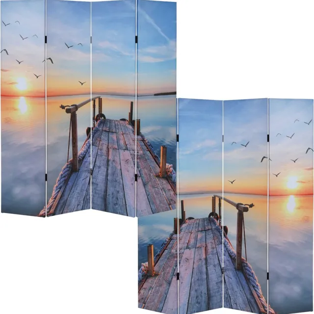 Cosmo Casa Fotoparavent - Paravent Scheidingswand - gecertificeerd 180x160cm - Zonsondergang Meerkleurig