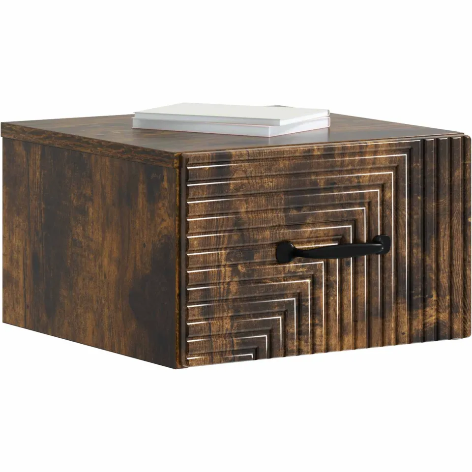 vidaXL Wandbeugel Bedkast 2 st Gerookt eiken 34,5 x 33 x 20 cm Bruin