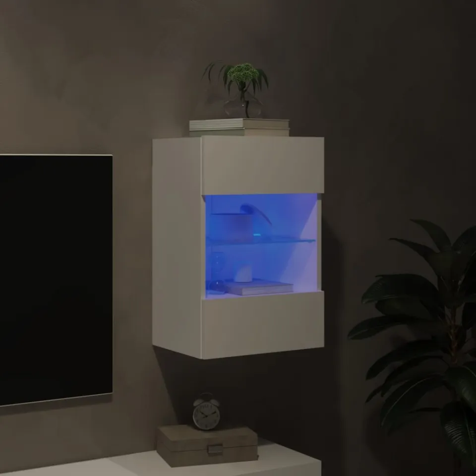 vidaXL Tv-meubel met LED-verlichting 40x30x60,5 cm wit, foto 4