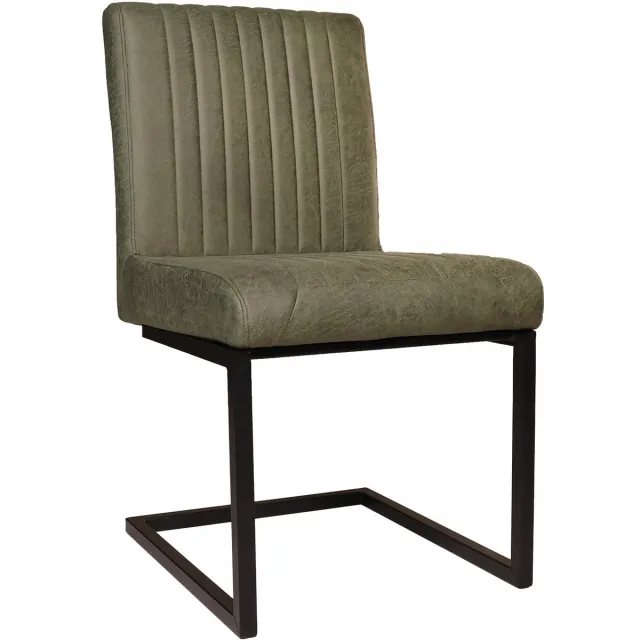 Lizzely Garden & Living Eetkamerstoel donkergroen microvezel Chester eetstoel zetel