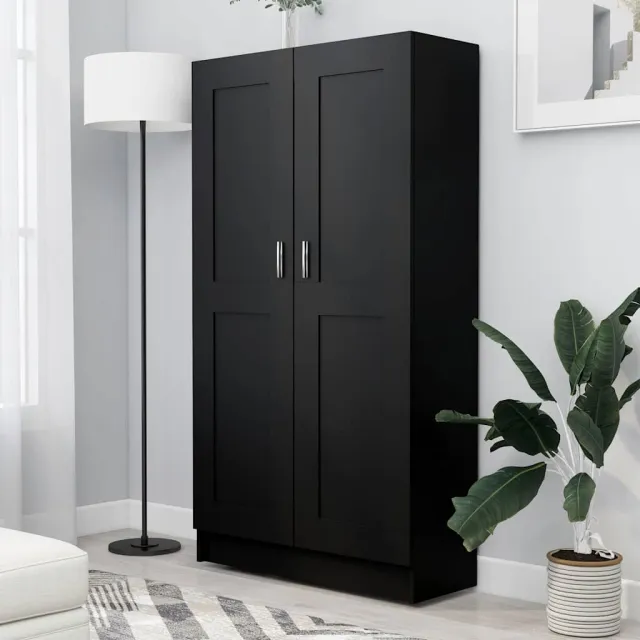 vidaXL Boekenkast 82,5x30,5x150 cm bewerkt hout zwart, foto 2