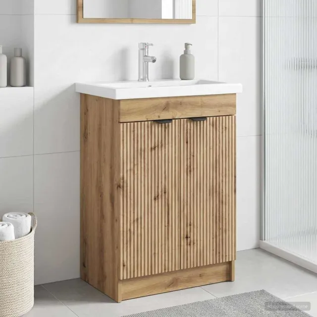 vidaXL Badkamer onder wastafel kast Artisanaal eiken Bruin