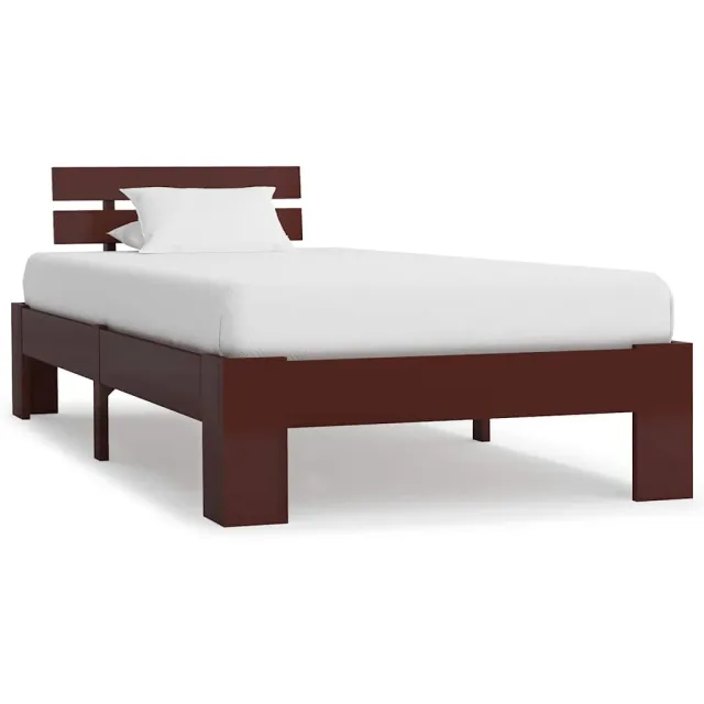 vidaXL Bedframe massief grenenhout donkerbruin 100x200 cm