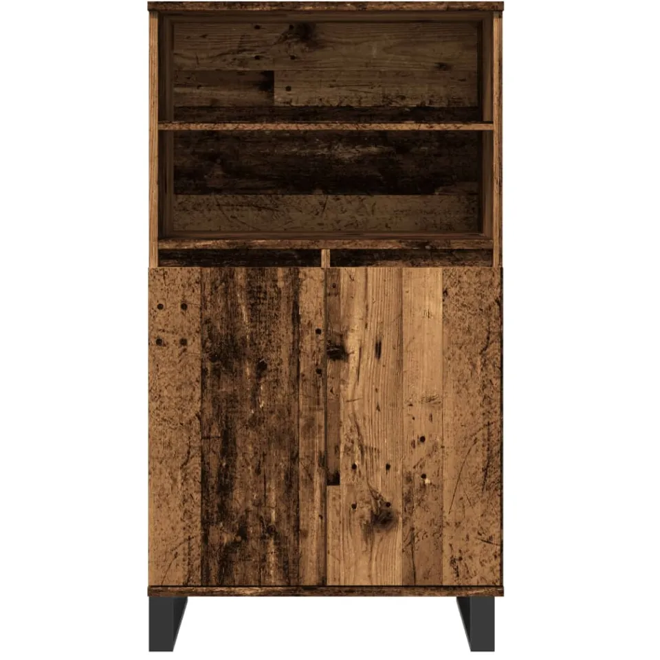 vidaXL Hoge kast 60x36x110 cm bewerkt hout oud houtkleurig Bruin