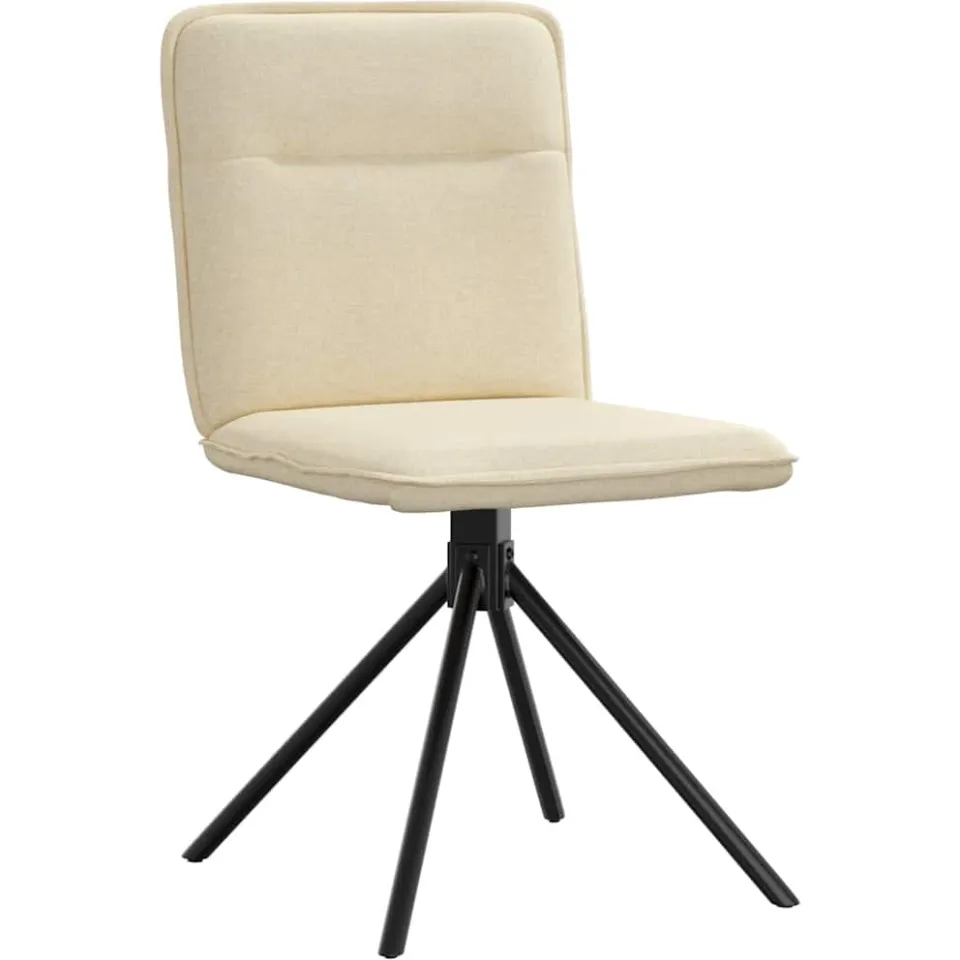 vidaXL Eetkamerstoelen 2 st stof crèmekleurig