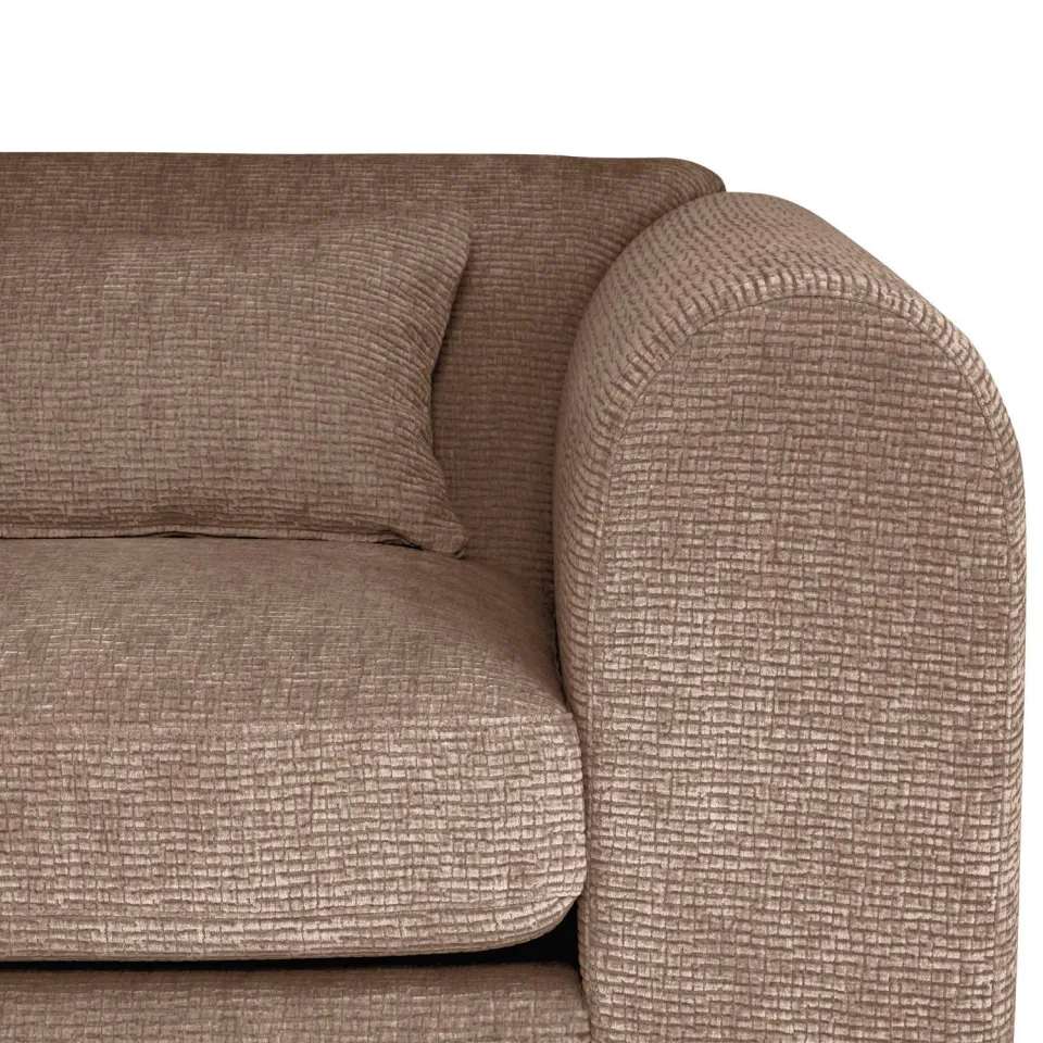 WOOOD Brenvo Hoekbank Links - Structure Velvet - Zand - 73x306x178, foto 4