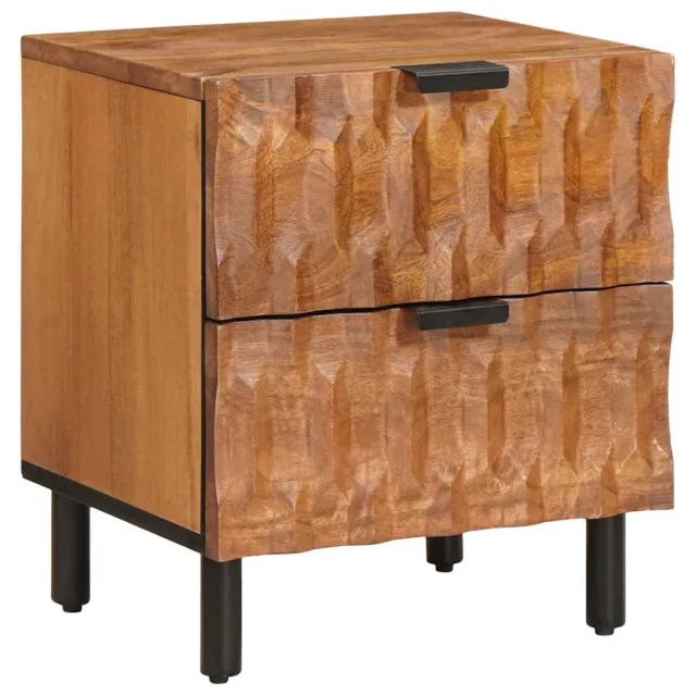vidaXL Nachtkastje met lade Bruin 40 x 33 x 46 cm Massief Mango Hout