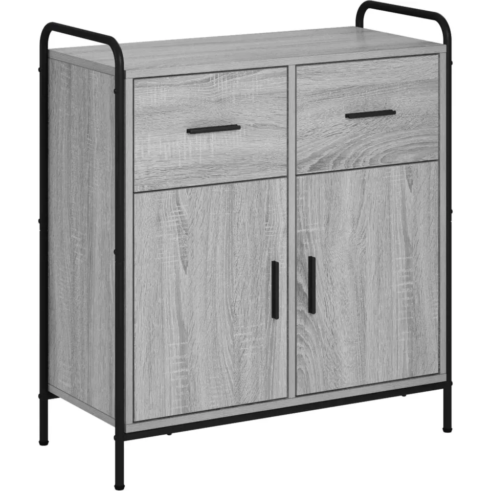 vidaXL Dressoir Grijs Sonoma 97 x 33 x 81 cm Bewerkt hout, foto 3