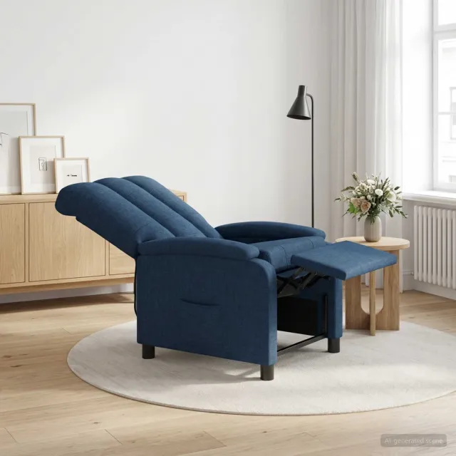 vidaXL Relaxfauteuil Blauw Stof