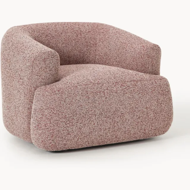 Westwing Collection Bouclé fauteuil Sofia Wijnrood