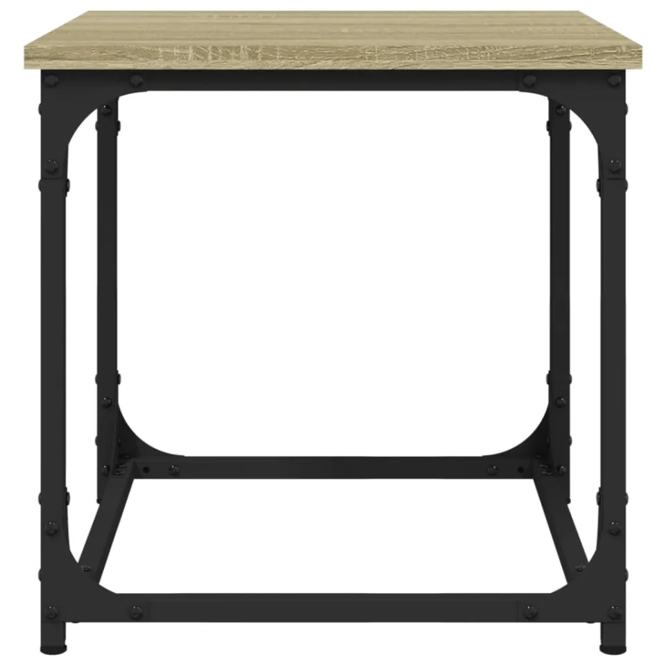 vidaXL Salontafel 40x40x40 cm bewerkt hout sonoma eikenkleurig, foto 4
