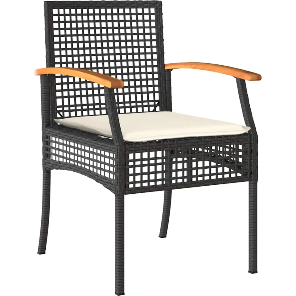 vidaXL 9-delige Tuinset poly rattan zwart
