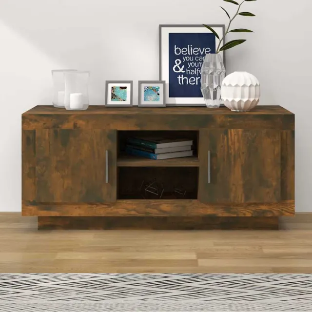 vidaXL Tv-meubel 102x35x45 cm bewerkt hout gerookt eikenkleurig, foto 2