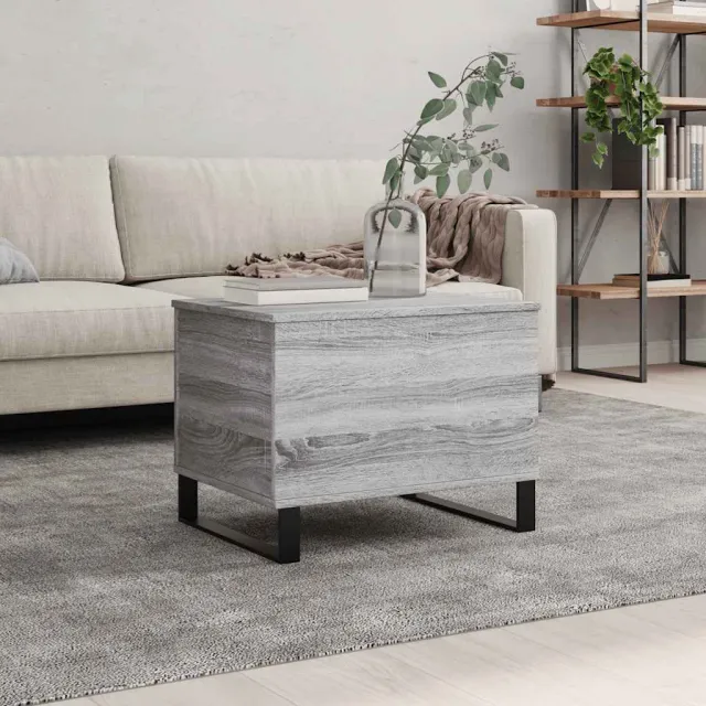 vidaXL Salontafel 60x44,5x45 cm bewerkt hout grijs sonoma eikenkleurig, foto 2