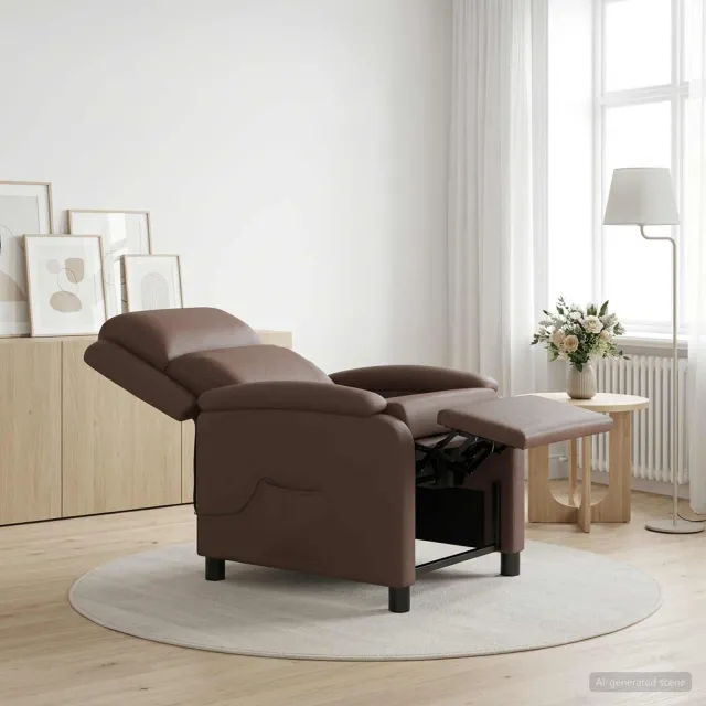 vidaXL Massage Recliner Bruin Kunstleer