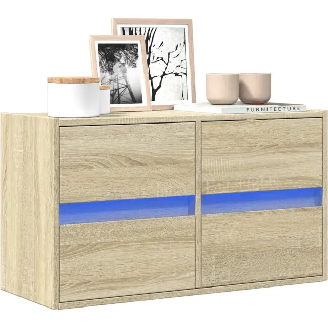 vidaXL Tv-wandmeubel met LED-verlichting 80x31x45 cm sonoma eikenkleur