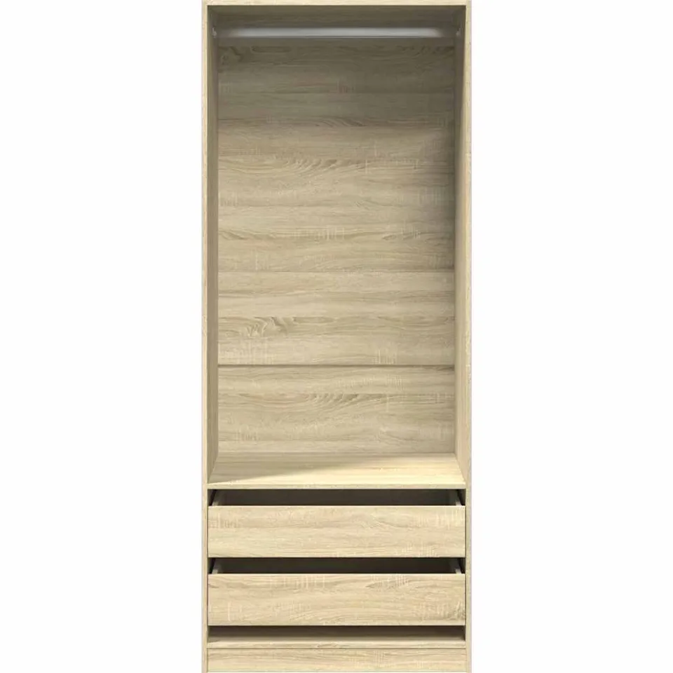 vidaXL Kledingkast 80x50x200 cm bewerkt hout sonoma eikenkleurig, foto 3
