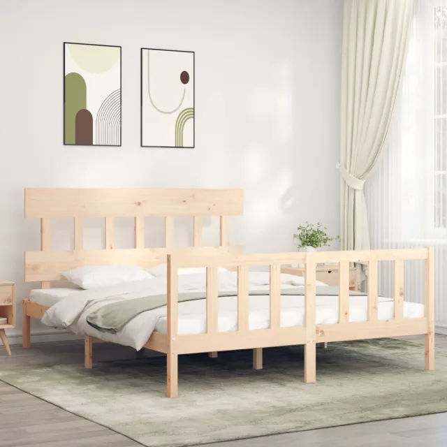 vidaXL Bedframe zonder matras massief grenenhout 160x200 cm bruin