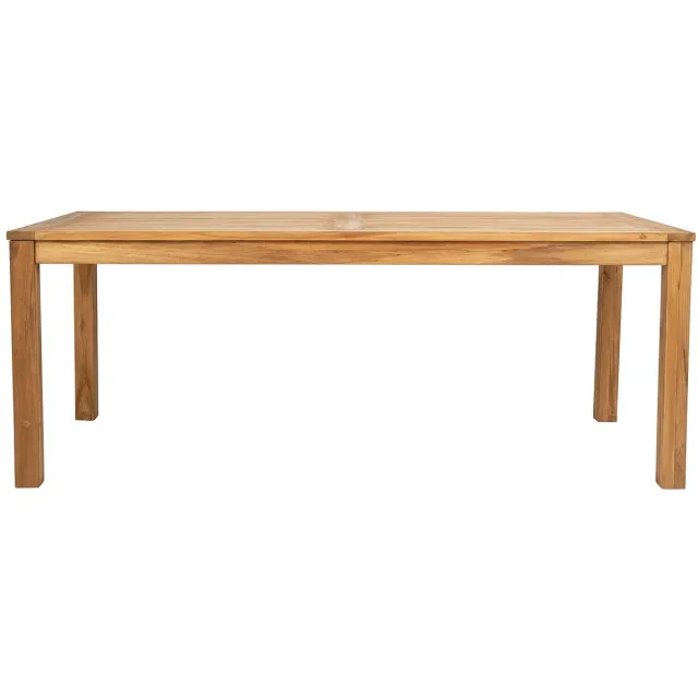 Vente-unique Eettafel 8 personen van teakhout - Naturel - AMILA Natuurlijk licht