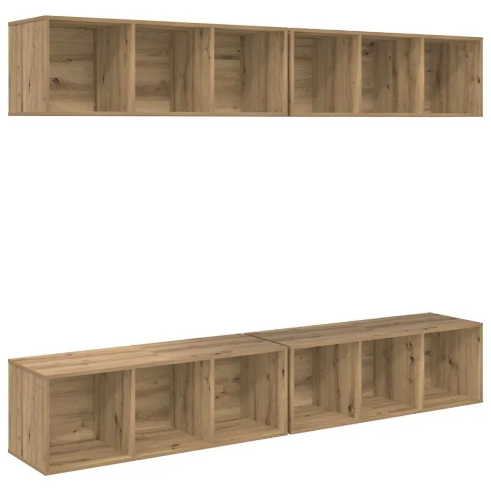 vidaXL Tv-meubelset 4 st 37 x 37 x 107 cm Artisan Eiken, foto 3