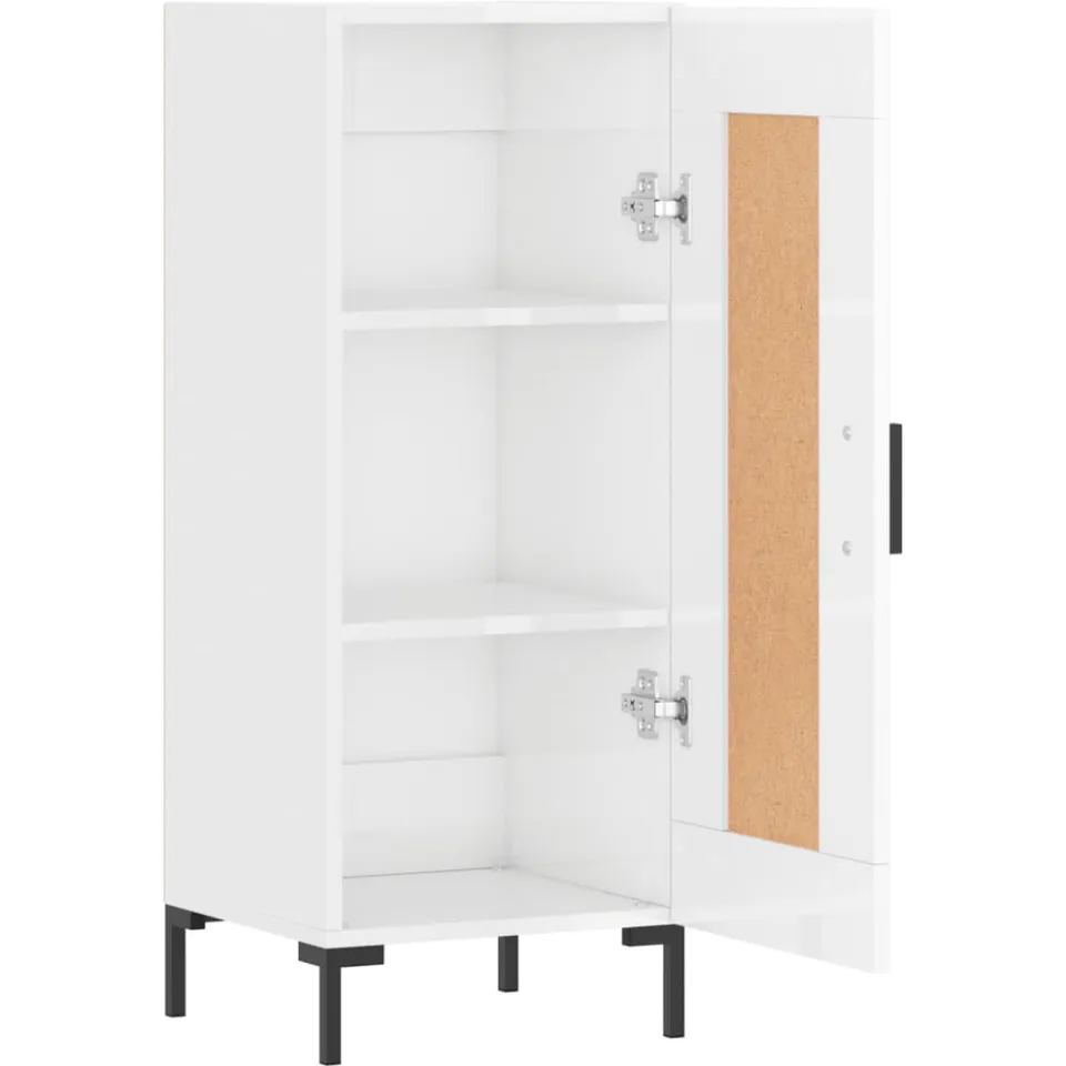vidaXL Dressoir 34,5x34x90 cm bewerkt hout hoogglans wit, foto 4