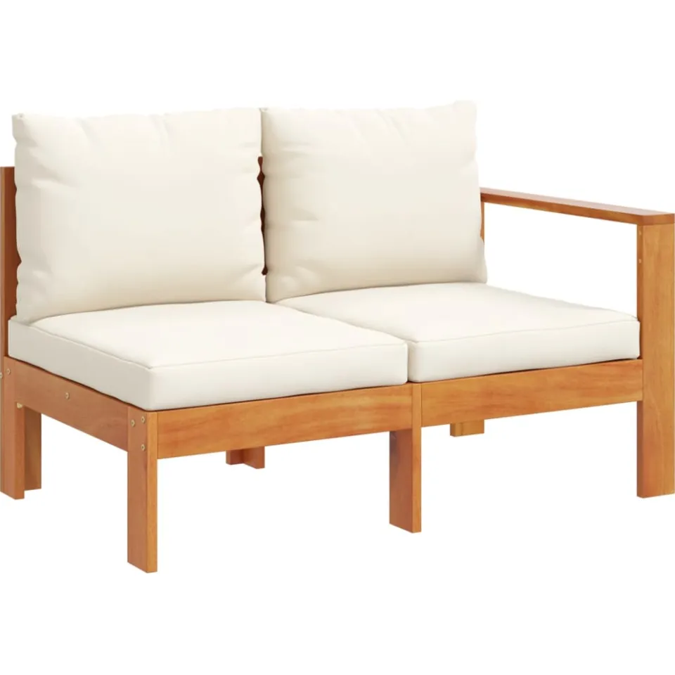 vidaXL 6-delige Loungeset met kussens massief acaciahout crème, foto 4