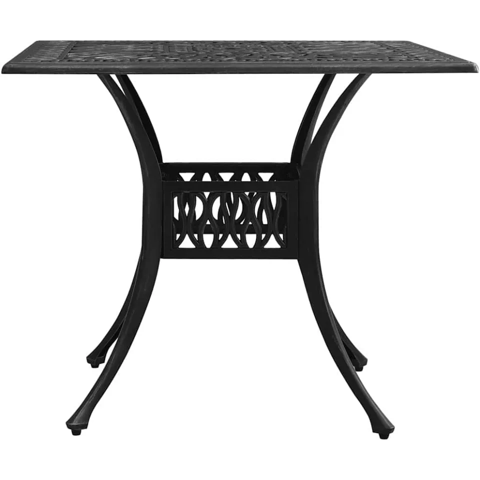 vidaXL Tuintafel 90x90x73 cm gietaluminium zwart