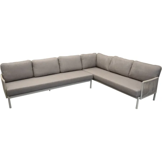 AVH-Collectie Joshua hoek loungeset 2 delig aluminium latte Zand / Latte / Linen