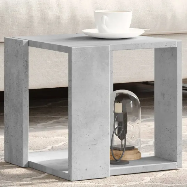 vidaXL Salontafel 32x32x30 cm bewerkt hout betongrijs
