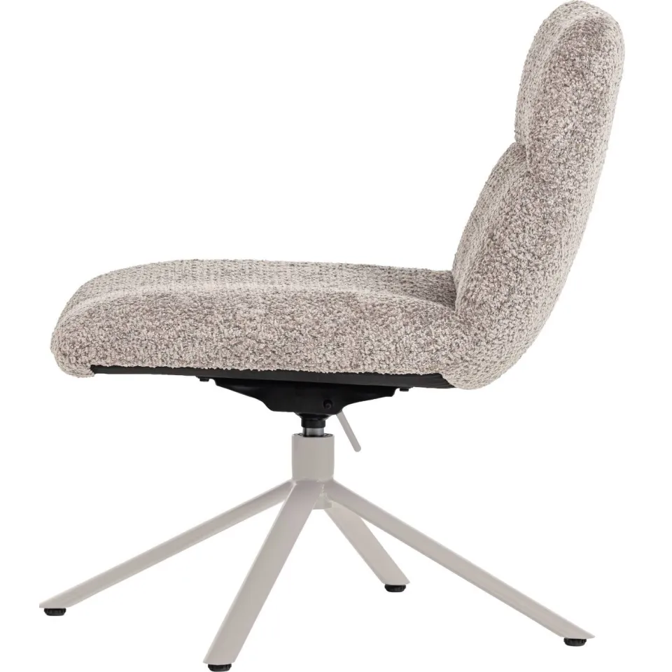 WOOOD Soren Draaifauteuil Verstelbaar - Wollig - Grijs - 82x73x62, foto 4