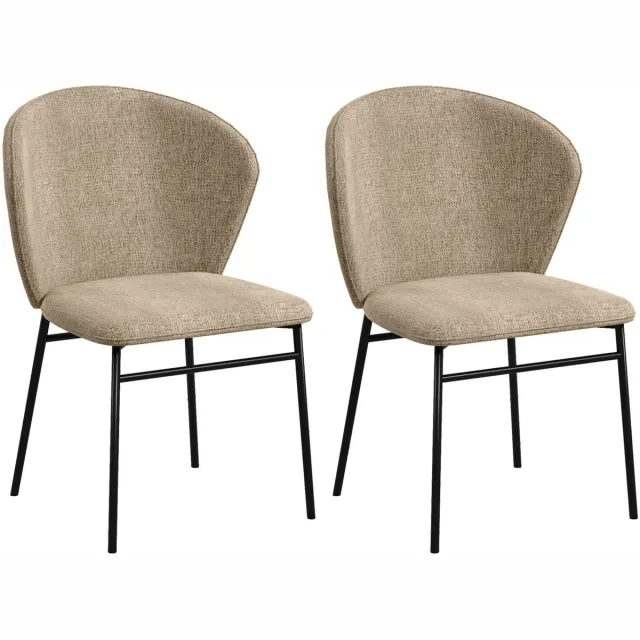 Homcom Eetkamerstoel-Linnen (100% polyester)-52x55x80cm-Bruin