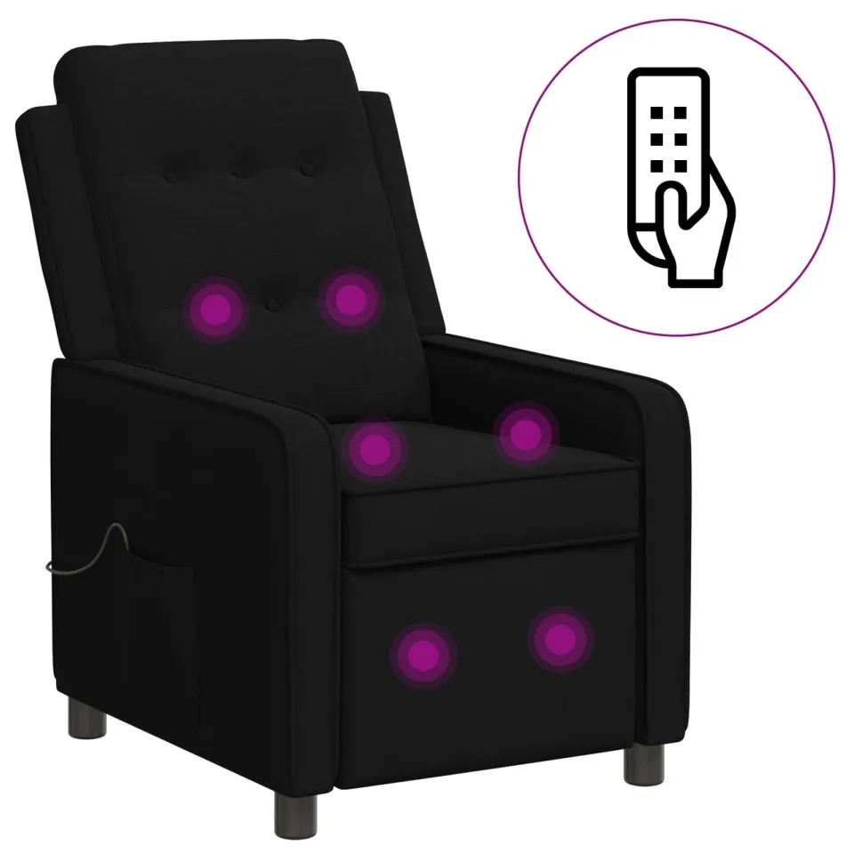 vidaXL Massage-relaxstoel Zwart 65 x 93 x 102 cm Stof, foto 3