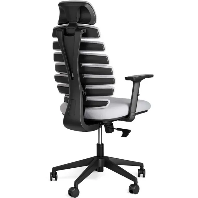 Feel Furniture FlexiBack Verteo - Ergonomische Verstelbare Bureaustoel – lichtgrijs Zwart,Lichtgrijs