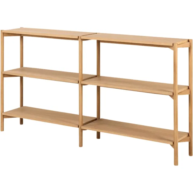 Lisomme Floris Houten Boekenkast - Open Kast - Wandkast - 3 Planken - Massief Eikenhouten Poten - Scandinavisch - 169 x 30 x 88,4 cm Naturel hout