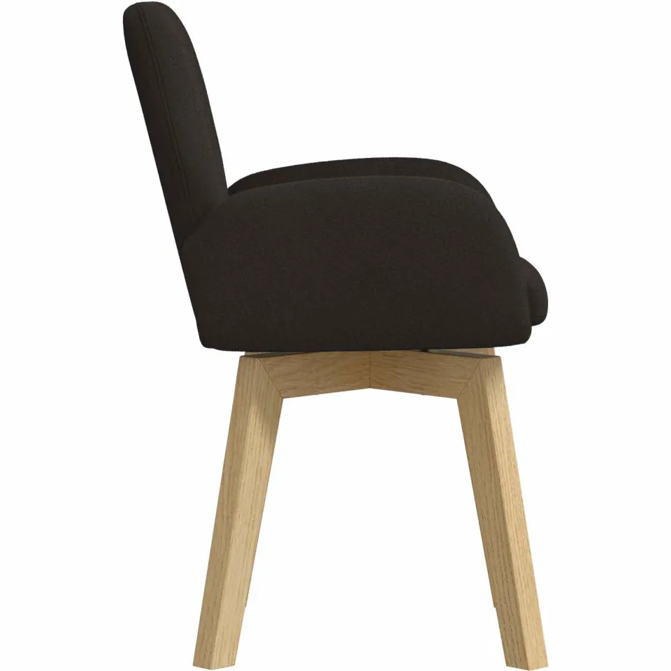vidaXL Draai Eetstoelen 2 st Bouclé Zwart 54 x 58 x 87 cm, foto 4