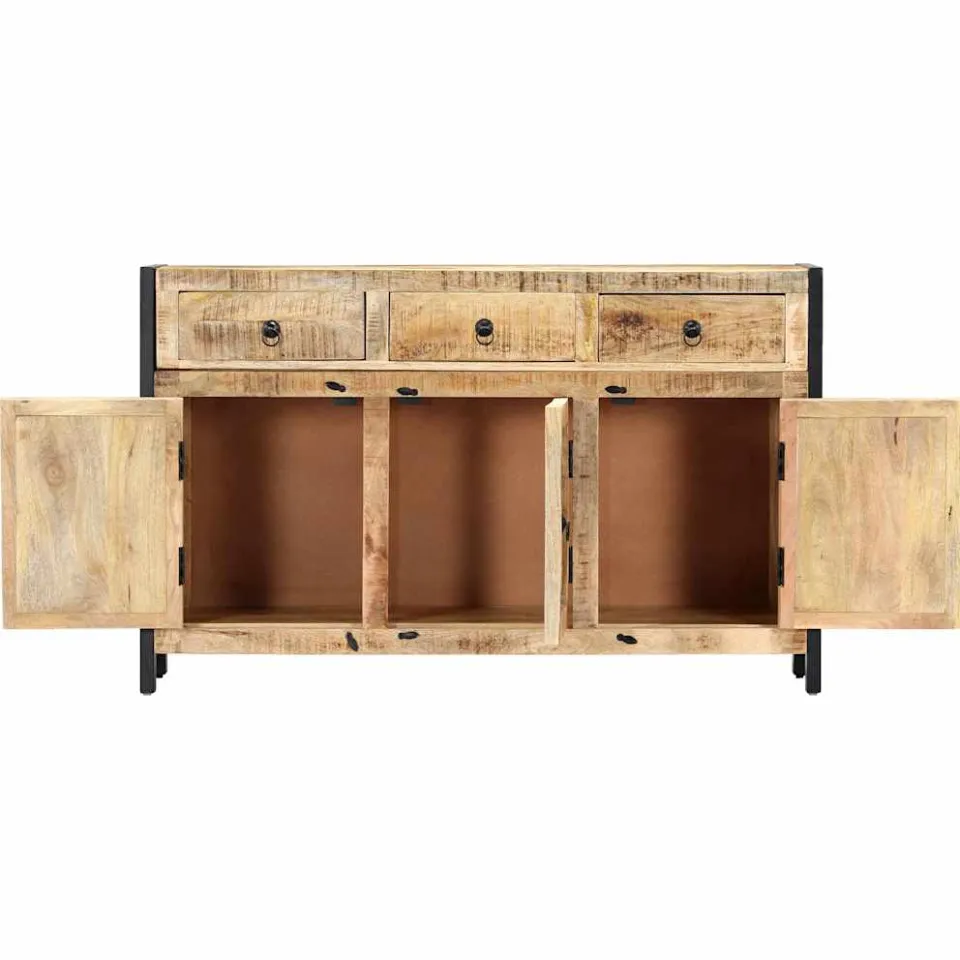 vidaXL Dressoir 120x35x76 cm massief mangohout bruin, foto 3