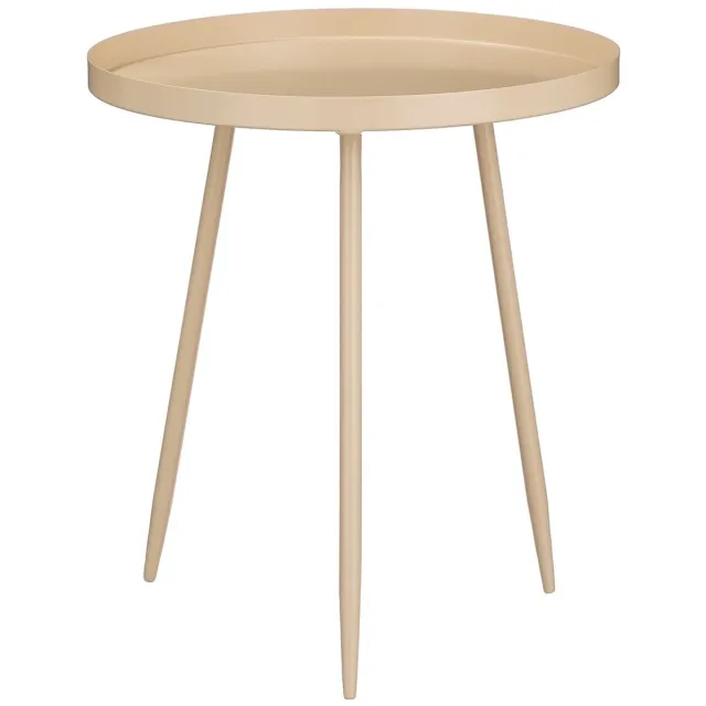 Mica Decorations Flores Bijzettafel - H44 x Ø40 cm - Metaal - Beige