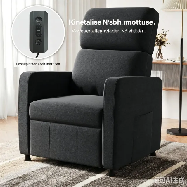 Devoko Verstelbare Fauteuil 71 x 85 cm – Elektrisch Verstelbare Rugleuning 105°-165° – Voetensteun – RAY Stof – Donkergrijs Zwartgrijs