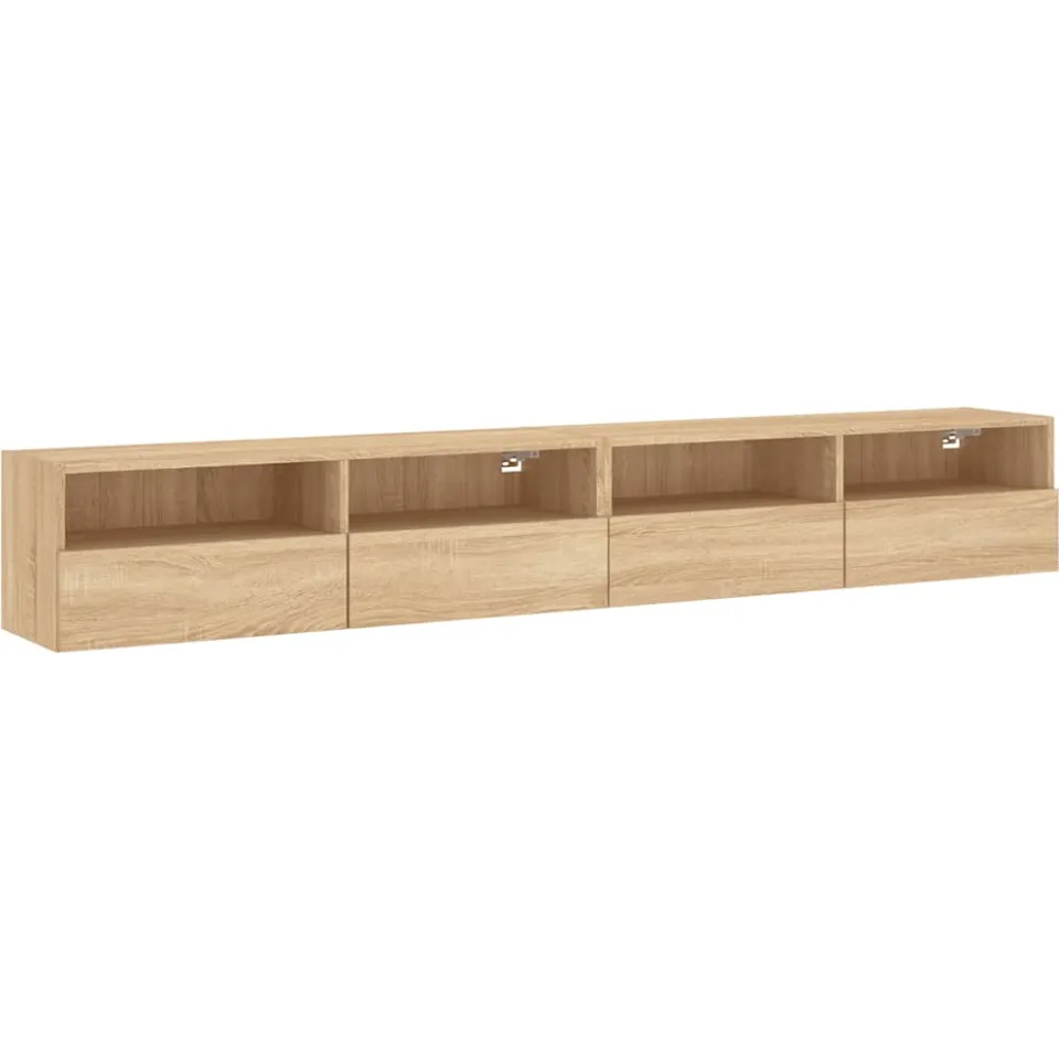 vidaXL Tv-wandmeubels 2 st 100x30x30 cm hout sonoma eikenkleurig Bruin